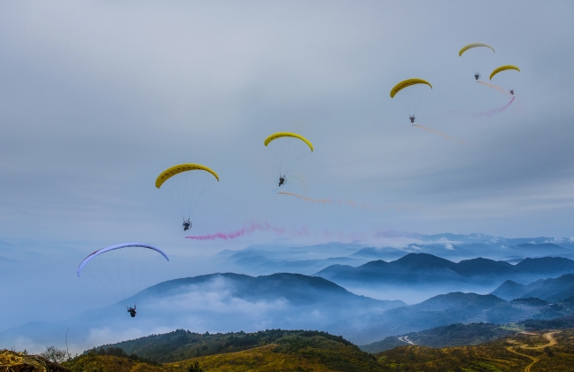 临海白水洋安基山|国家级航空营地，浙东南高空影视取景新地标